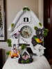 Ceas perete alb cu păsări care c&acirc;ntă 42 cm, Oem
