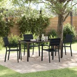 Cumpara ieftin Set de masă pentru grădină 5 pcs Negru HDPE