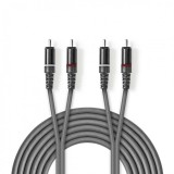 Cablu audio 2 x RCA la 2 x RCA T-T 3m, Nedis COTH24200GY30