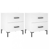 Noptiere, 2 buc., alb, 40x35x47,5 cm, lemn compozit, DKD Home Decor