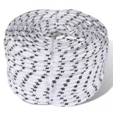 VidaXL Rolă fr&acirc;nghie &icirc;mpletită par&acirc;mă barcă, poliester, 8 mm x 50 m
