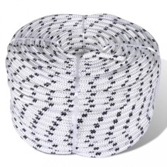 vidaXL Rolă fr&acirc;nghie &icirc;mpletită par&acirc;mă barcă, poliester, 8 mm x 50 m