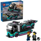 LEGO CITY MASINA DE CURSE SI CAMION TRANSPORTATOR DE MASINI 60406