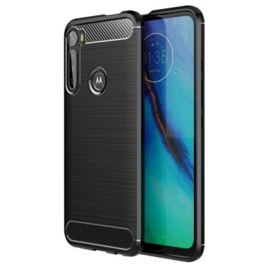 Husa pentru Motorola One Fusion Plus - Techsuit Carbon Silicone - Black foto