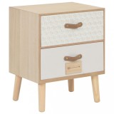 Cumpara ieftin Noptieră cu 2 sertare, 40x30x49,5 cm, lemn masiv de pin