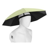 Umbrela de Cap, Diametru 69 cm, Banda Elastica de Cap, Protectie UV/Ploaie, Verde Matcha