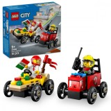 LEGO Pachet de curse Furgoneta de pizza vs. camion de pompieri Quality Brand