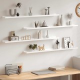 vidaXL Rafturi de perete, 4 buc., alb extralucios, 100x9x3 cm 326656