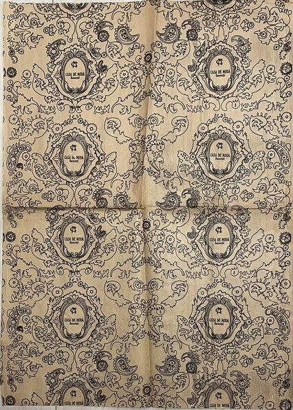 Anii 70 Hartie ambalaj / de impachetat Magazin CASA de MODA Bucuresti, istoria modei romanesti, design vestimentar, creatie, colectie 70 x 50 cm