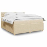 Cumpara ieftin Pat box spring cu saltea, crem, 200x200 cm, textil