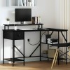 Birou vidaXL Stejar Negru 120cm cu Sertar, LED, Lemn Compozit, Design Modern, Ideal Birou/Gaming