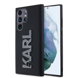 Husa originala Samsung Galaxy S23 Ultra Karl Lagerfeld 3D Design, Rubber Glitter Logo, negru, KLHCS23L3DMBKCK
