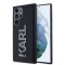 Husa originala Samsung Galaxy S23 Ultra Karl Lagerfeld 3D Design, Rubber Glitter Logo, negru, KLHCS23L3DMBKCK