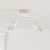 vidaXL Reflector de Plafon 2 Brațe Reglabile Nichel Mat GU10