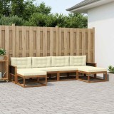 Cumpara ieftin Set de canapele de exterior 6 buc. 6-Locuri Natural si Crem