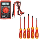 Yato YT-73080 + YT-2827 - Multimetru digital universal + Set surubelnite cu profil PH si plat 5 bucati izolatie 1000 V