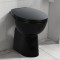 vidaXL Vas WC fără ramă &icirc;nchidere silențioasă, + 7 cm, negru, ceramică