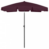 Umbrela de plaja, rosu bordo, 180x120 cm GartenMobel Dekor, vidaXL