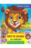 Carte de colorat cu ochisori. Animale exotice