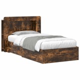 vidaXL Cadru de pat cu depozitare Stejar fumuriu 100 x 200 cm 3433827