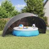 Cumpara ieftin Dom pentru piscina Manual Negru 592 x 590 x 275 cm