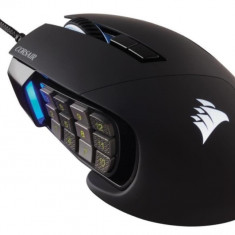 Mouse de gaming MOBA MMO cu fir CORSAIR SCIMITAR RGB ELITE, 18.000 DPI, 17 butoane, Negru - SECOND