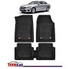 Covorase Auto TeamCar&reg; Tip Tavita Compatibile Mercedes-Benz C-Class W205 (2014&ndash;2021) Negru Material Rezistent, Cauciuc