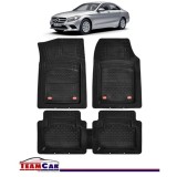Covorase Auto TeamCar&reg; Tip Tavita Compatibile Mercedes-Benz C-Class W205 (2014&ndash;2021) Negru Material Rezistent, Cauciuc