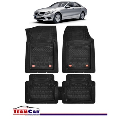 Covorase Auto TeamCar&amp;reg; Tip Tavita Compatibile Mercedes-Benz C-Class W205 (2014&amp;ndash;2021) Negru Material Rezistent foto