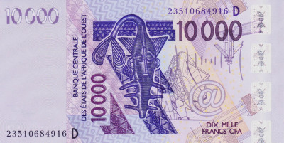 Bancnota Statele Africii de Vest 10.000 Franci 2023 - P318D UNC ( Mali ) foto