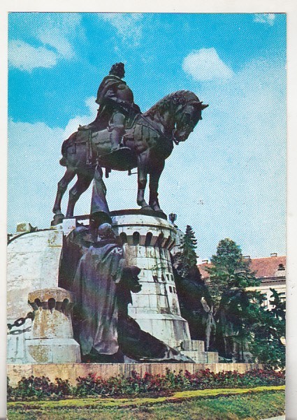 bnk cp Cluj Napoca - Statuia lui Matei Corvin - uzata