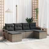 Gossi set de canapele de gradina 6 piese cu perne gri poliratan