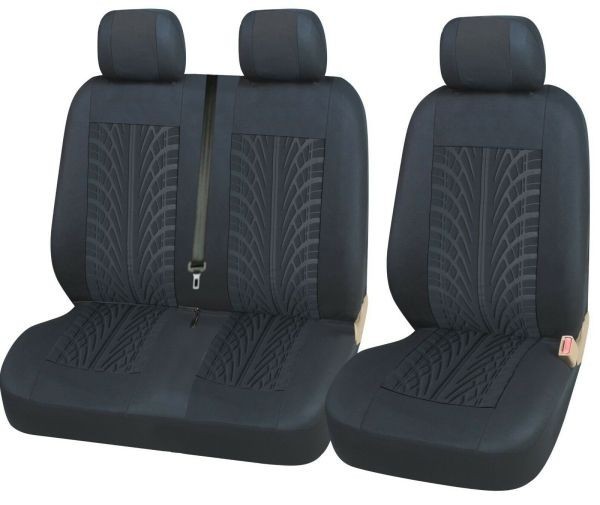 2+1 Universal Huse Scaune pentru Microbuze Negru Textile