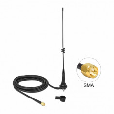 Antena exterior LPWAN 868 MHz (Lora) SMA plug 4.5 dBi fixa omnidirectionala RG-58 C/U 2.5m, Delock 12722