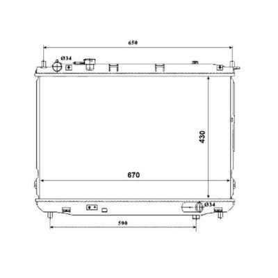 Radiator racire Kia Carens (Fj), 04.2002-04.2006, Motorizare 1, 6 77kw; 1, 8 93kw Benzina, tip climatizare Cu/fara AC, cutie Manuala, dimensiune 668x foto