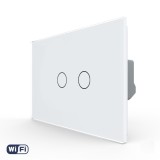 Cumpara ieftin Intrerupator Dublu Wi-Fi cu Touch LIVOLO din Sticla &ndash; Standard Italian SmartElectro IntelligentHouse
