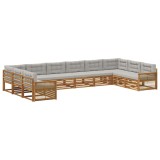 vidaXL Seturi de canapele cu pernă 10 pcs Lemn Solid de Acacia 3383899