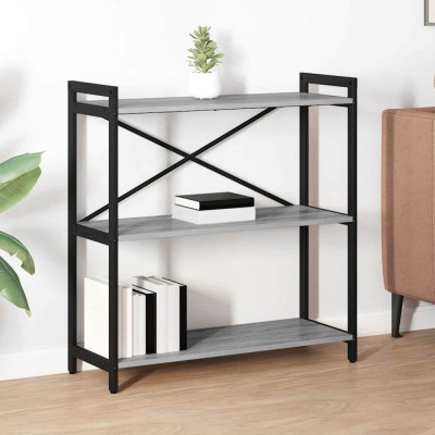 vidaXL Bibliotecă sonoma gri 80 x 30 x 83 cm Lemn compozit foto