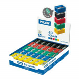 Cumpara ieftin Ascutitoare Simpla Milan, 60 Buc/Set, Plastic, Diferite Culori, Ideala pentru Creioane cu Diametru Mic, Set 60 Ascutitori Colorate, Ascutitoare Clasic