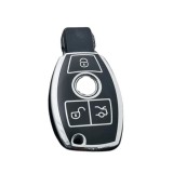 Husa Carcasa Cheie Auto Mercedes Benz C CL E G GL GLK M ML R S Clasa AMG 2016-2019 Negru-Argintiu TPU