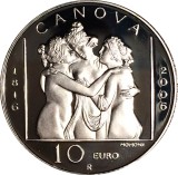 D2 San Marino 10 euro 2006 /190th Anniversary of Antonio Canova /Argint .925 ,22 g / proof/