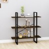 Biblioteca Gossi Stejar Fumuriu 100x30x105 cm Lemn Prelucrat Metal Living