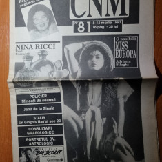 ziarul CNM 8-14 martie 1993-adriana silaghi miss europa,interviu stela popescu