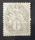Oficii Poștale Franceze &icirc;n Egipt (Alexandria) 1899 Seria "Tipul Blanc" 1c Gri/Grai (Yvert 16) Neștampilat -cu sarniera RIM2
