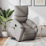 VidaXL Fotoliu electric masaj rabatabil cu ridicare, gri taupe, textil