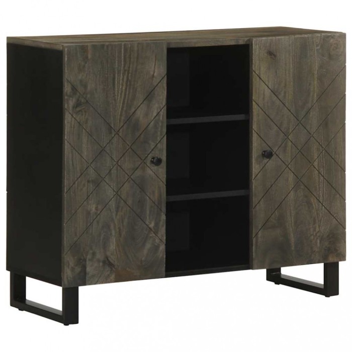 vidaXL Bufetă neagră 90x33x75 cm lemn masiv de mango 4017712