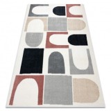 Covor FUSION 0213 alb / roz &icirc;nchis - Geometric, modern, abstract, 120x170 cm