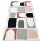 Covor FUSION 0213 alb / roz &icirc;nchis - Geometric, modern, abstract, 200x290 cm