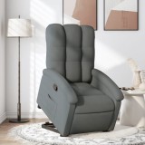 VidaXL Fotoliu rabatabil cu ridicare pe verticală, gri &icirc;nchis, textil