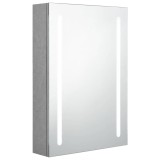 Cumpara ieftin Dulap de baie cu oglinda si LED, gri beton, 50x13x70 cm